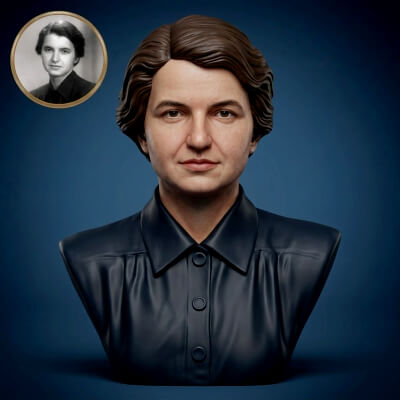 Rosalind Franklin 3D Printable Bust
