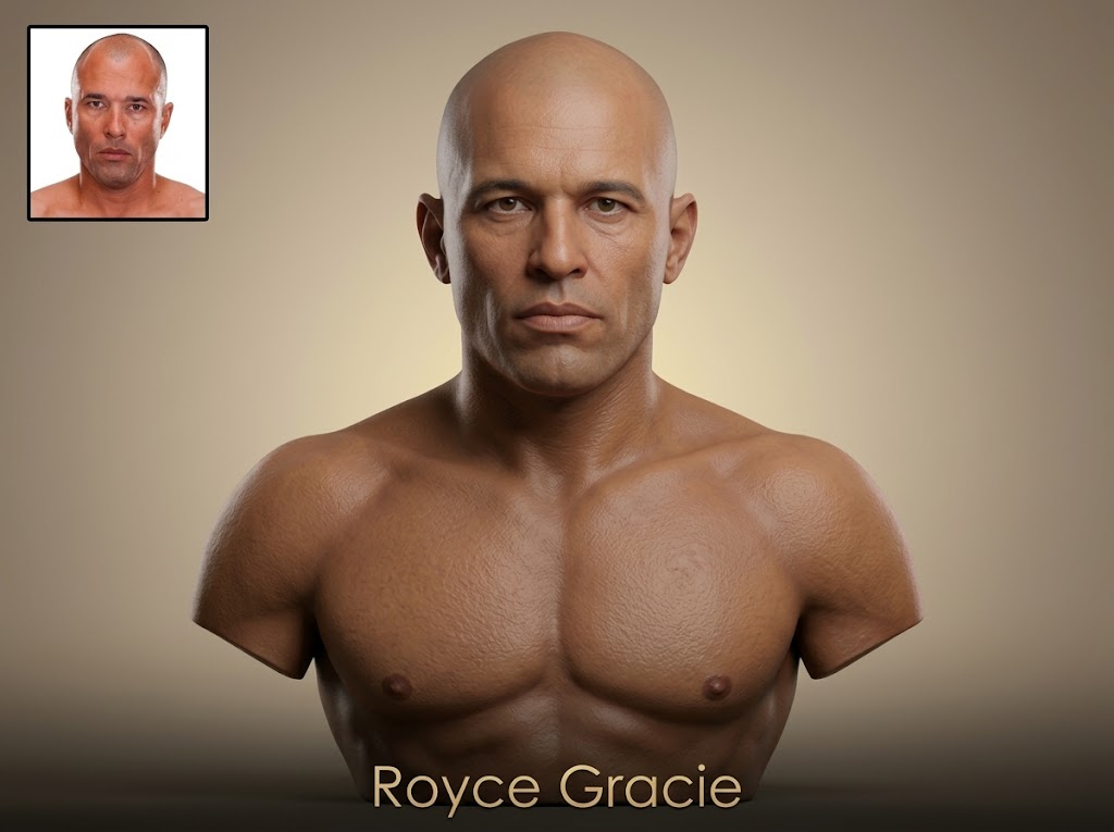 Royce Gracie 3D Printable Bust 3D Model