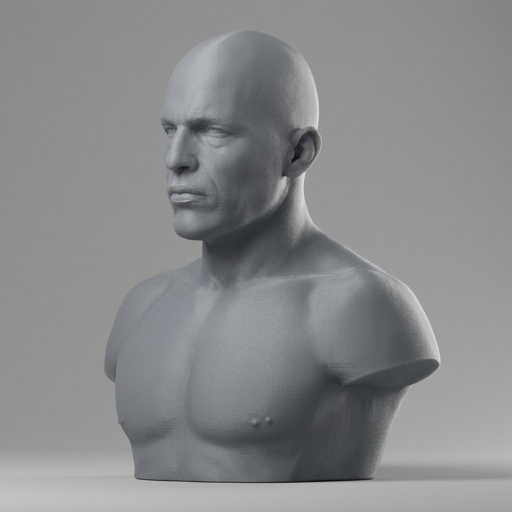 Royce Gracie 3D Printable Bust 3D Model