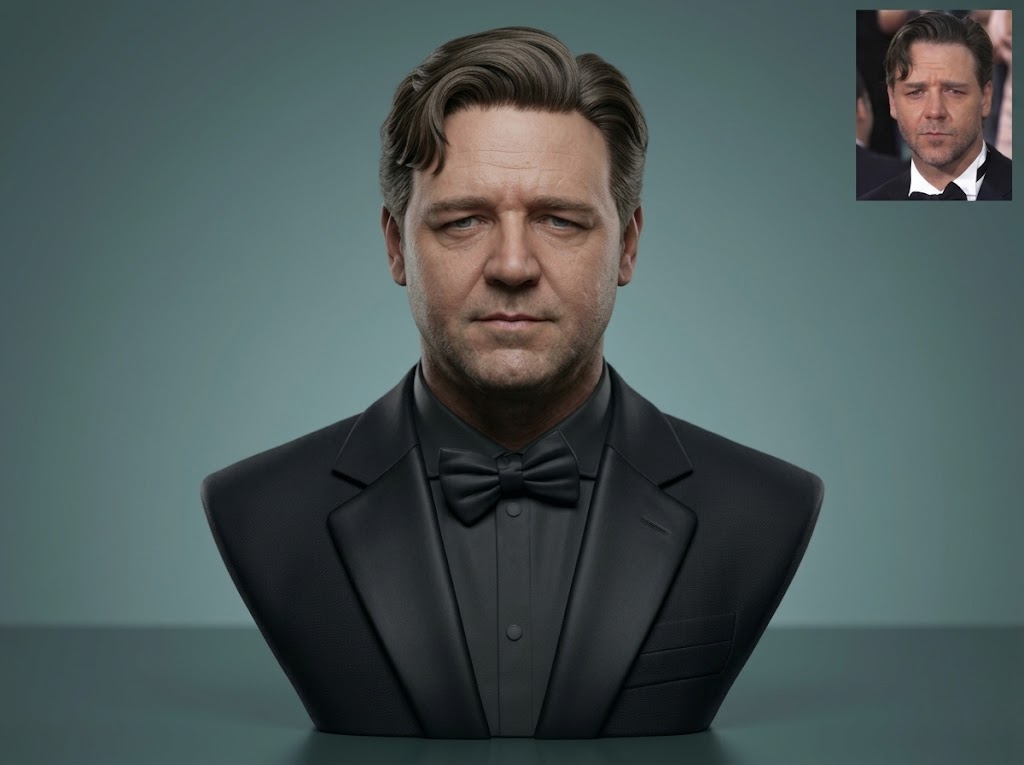 Russell Crowe 3D Printable Bust 3D Model