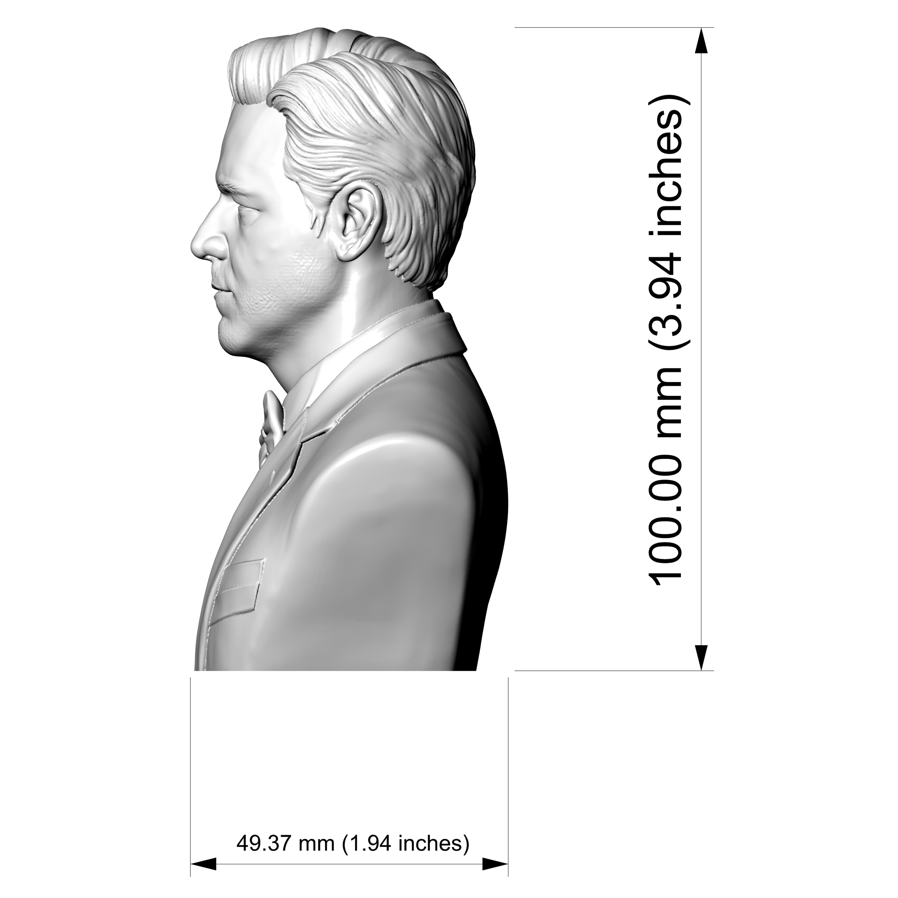 Russell Crowe 3D Printable Bust 3D Model