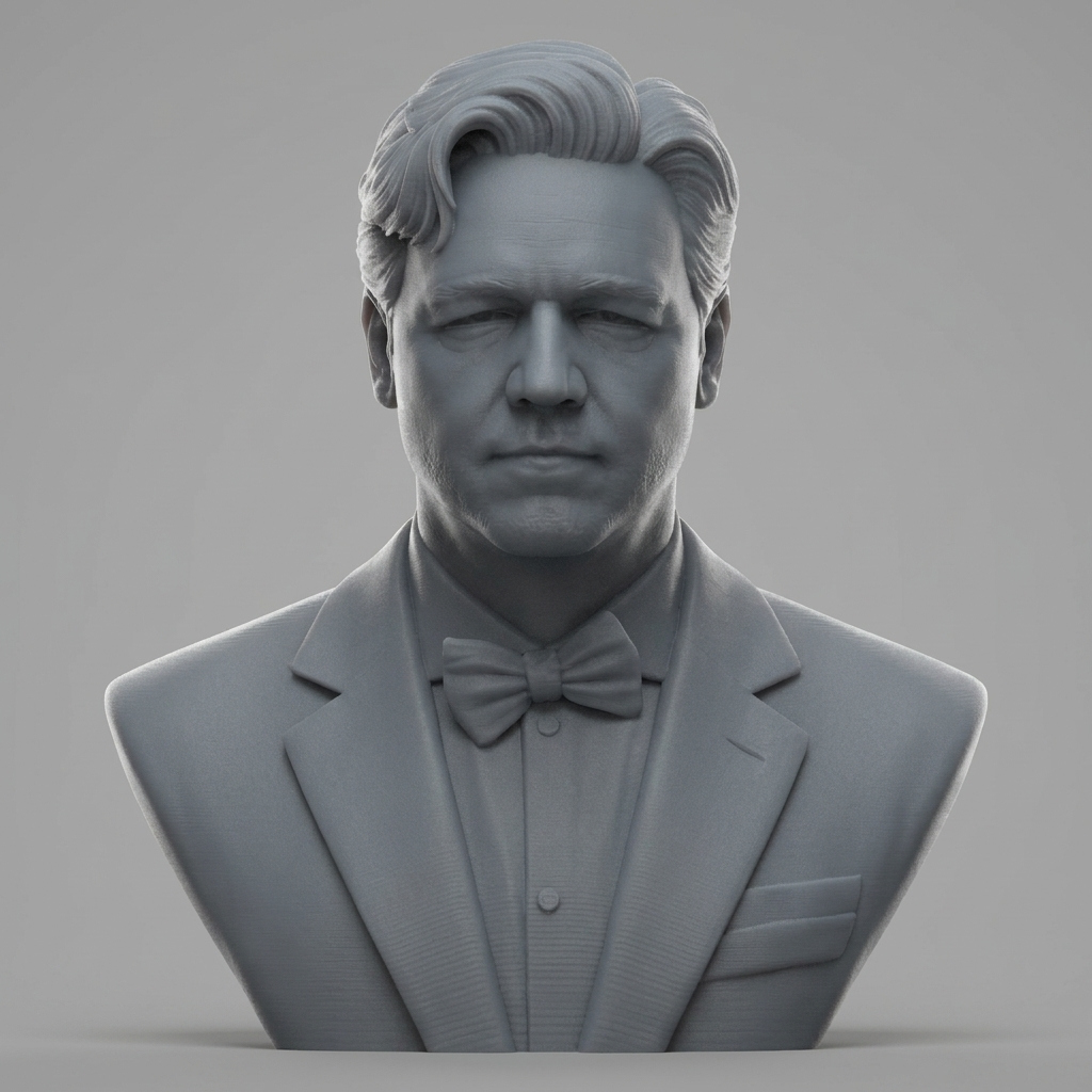 Russell Crowe 3D Printable Bust 3D Model