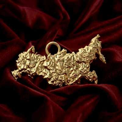 Russia “Topographic Map Pendant