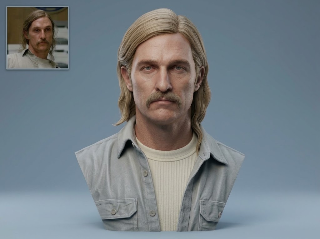 Rust Cohle True Detective 3D Printable Bust 3D Model