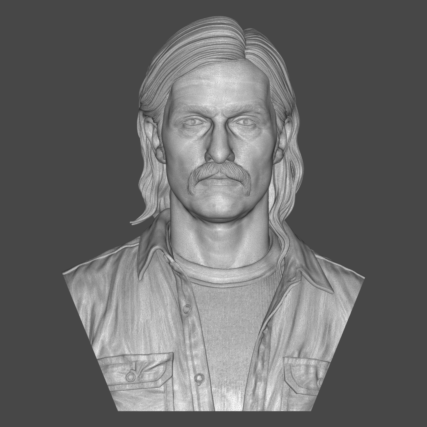 Rust Cohle True Detective 3D Printable Bust 3D Model