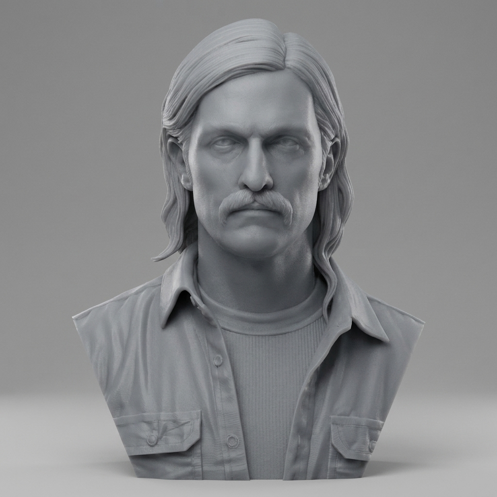 Rust Cohle True Detective 3D Printable Bust 3D Model
