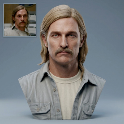 Rust Cohle (True Detective) 3D Printable Bust