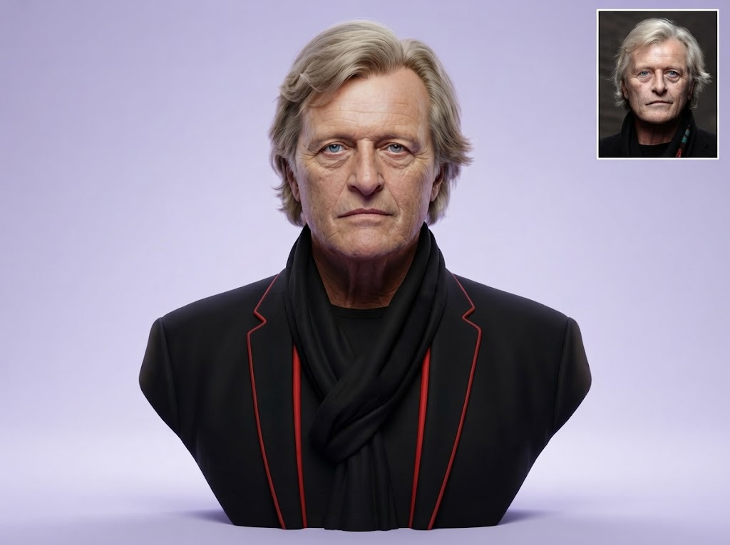 Rutger Hauer Portrait Bust 3D Printable 3D Model