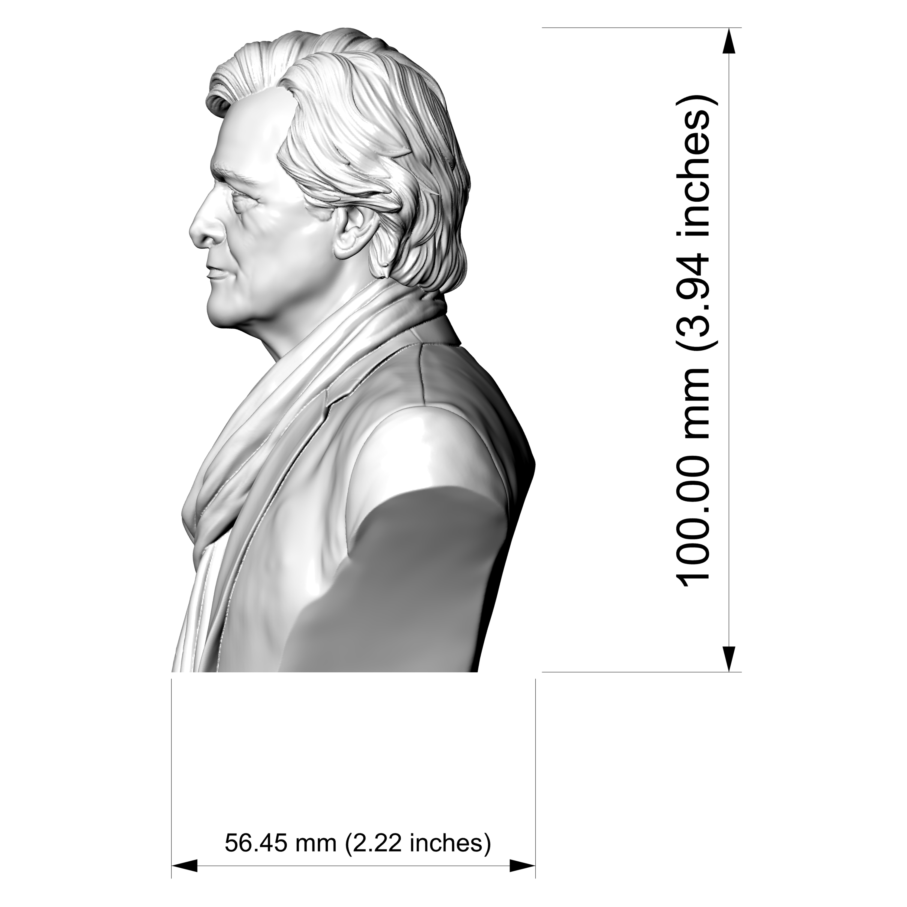 Rutger Hauer Portrait Bust 3D Printable 3D Model