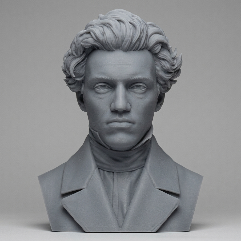 Søren Kierkegaard 3D Printable Bust 3D Model