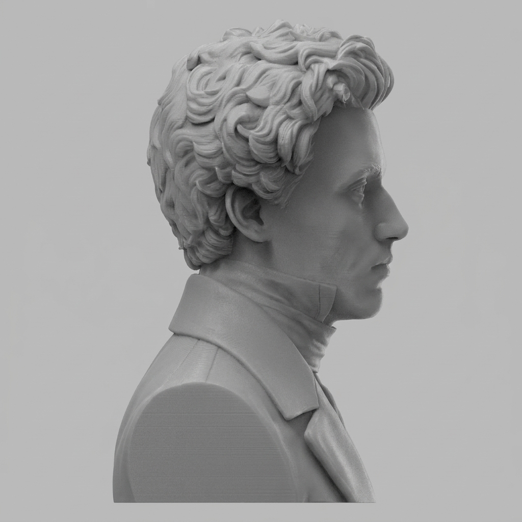 Søren Kierkegaard 3D Printable Bust 3D Model