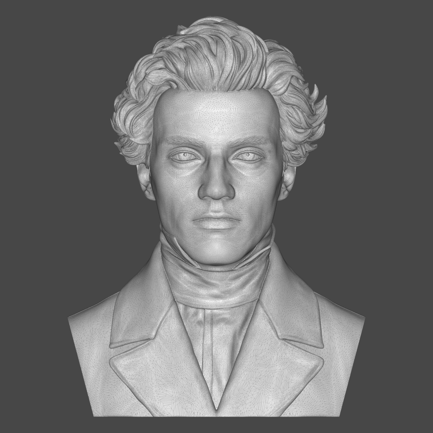 S&oslashren Kierkegaard 3D Printable Bust 3D Model