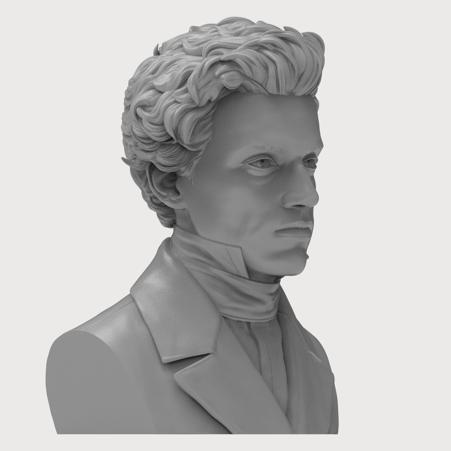 Søren Kierkegaard 3D Printable Bust 3D Model
