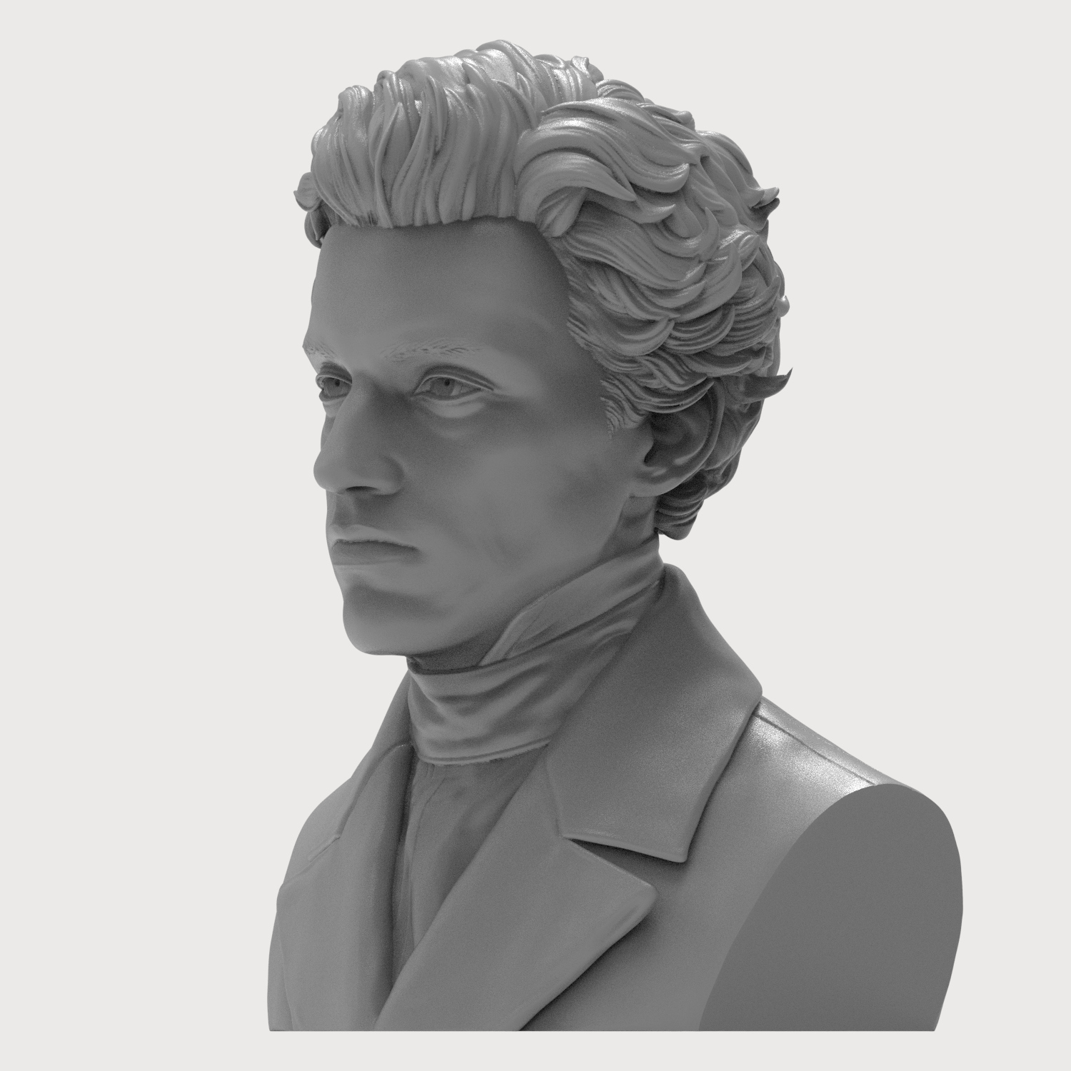 Søren Kierkegaard 3D Printable Bust 3D Model