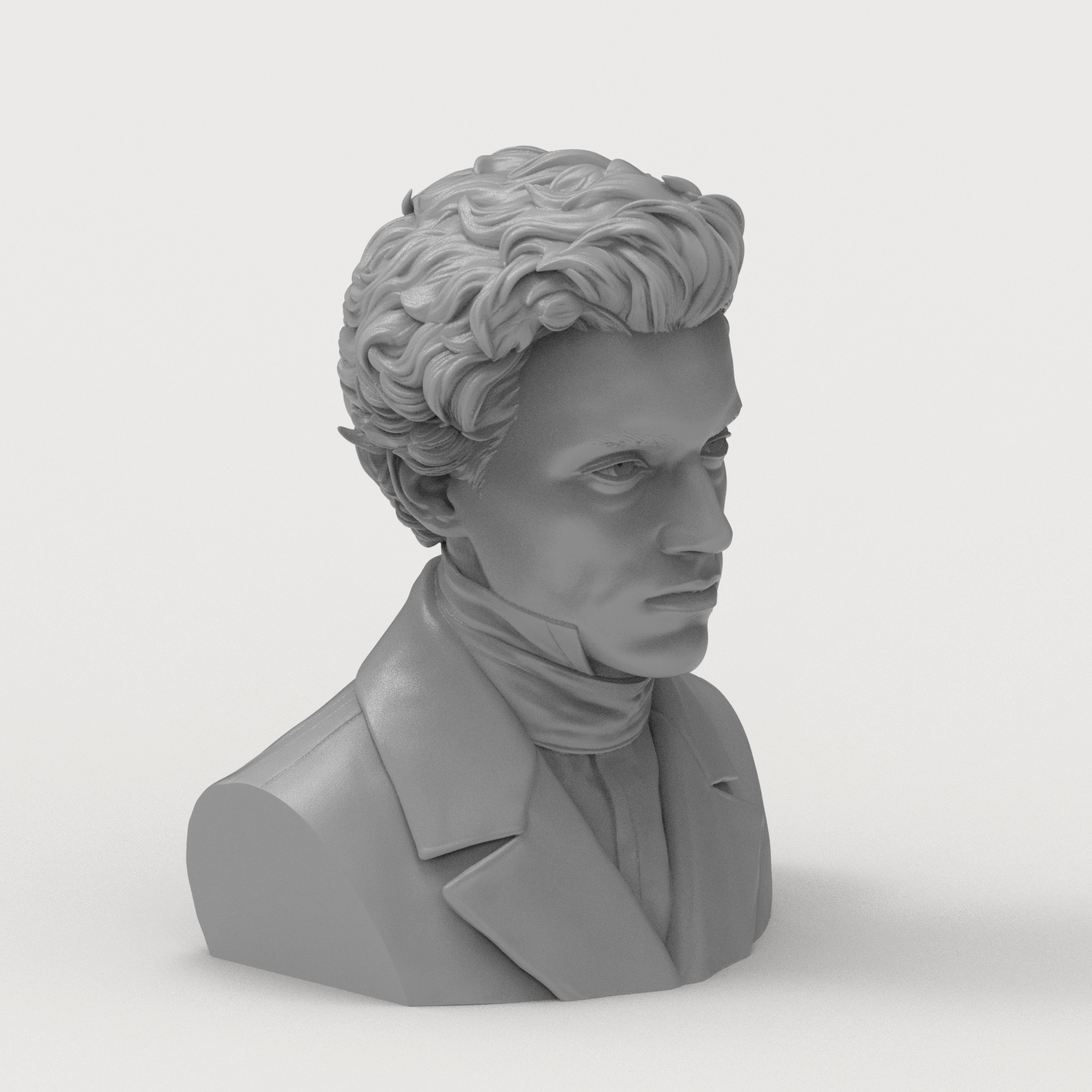 S&oslashren Kierkegaard 3D Printable Bust 3D Model
