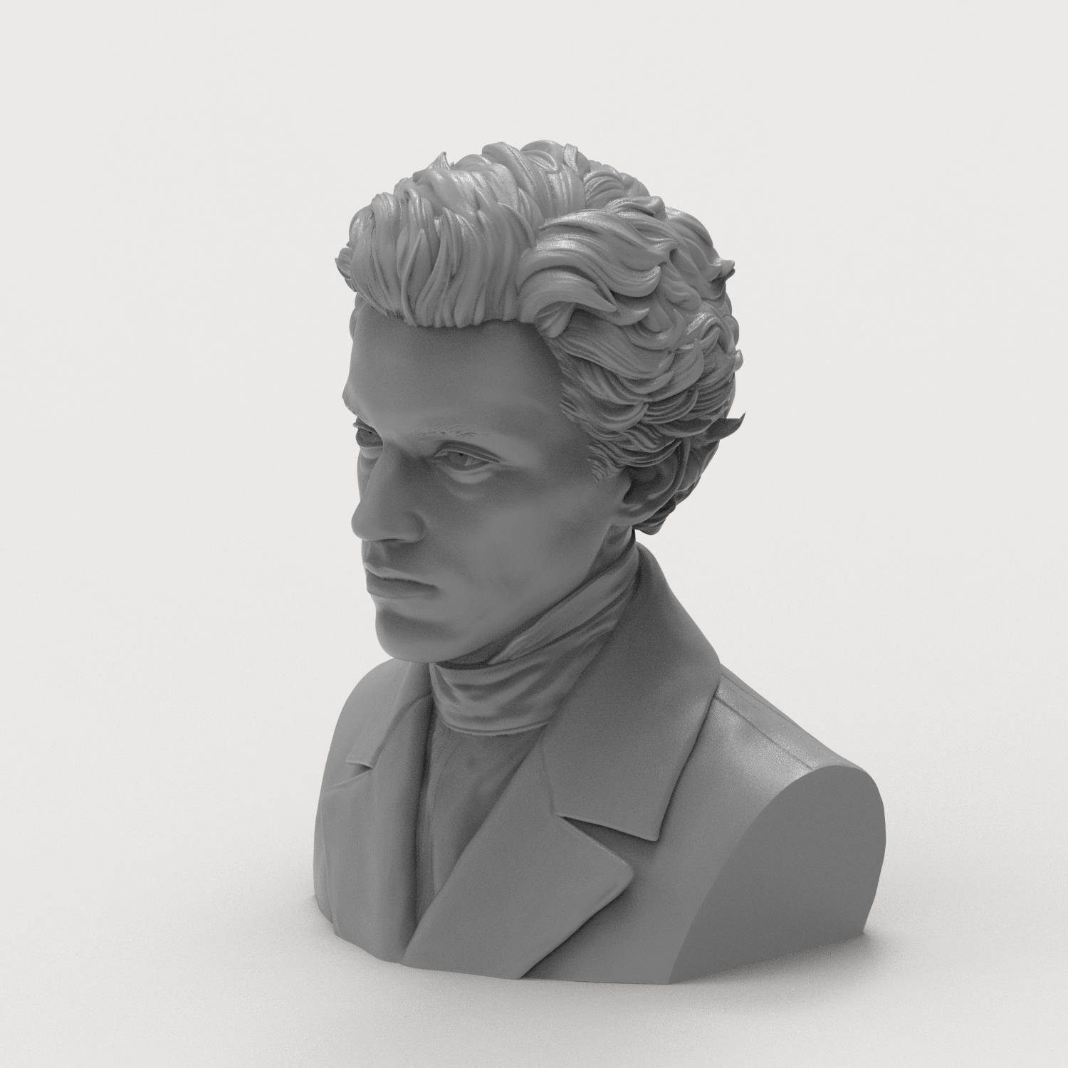 S&oslashren Kierkegaard 3D Printable Bust 3D Model