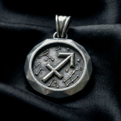 Sagittarius “Faceted Zodiac MedallionPendant