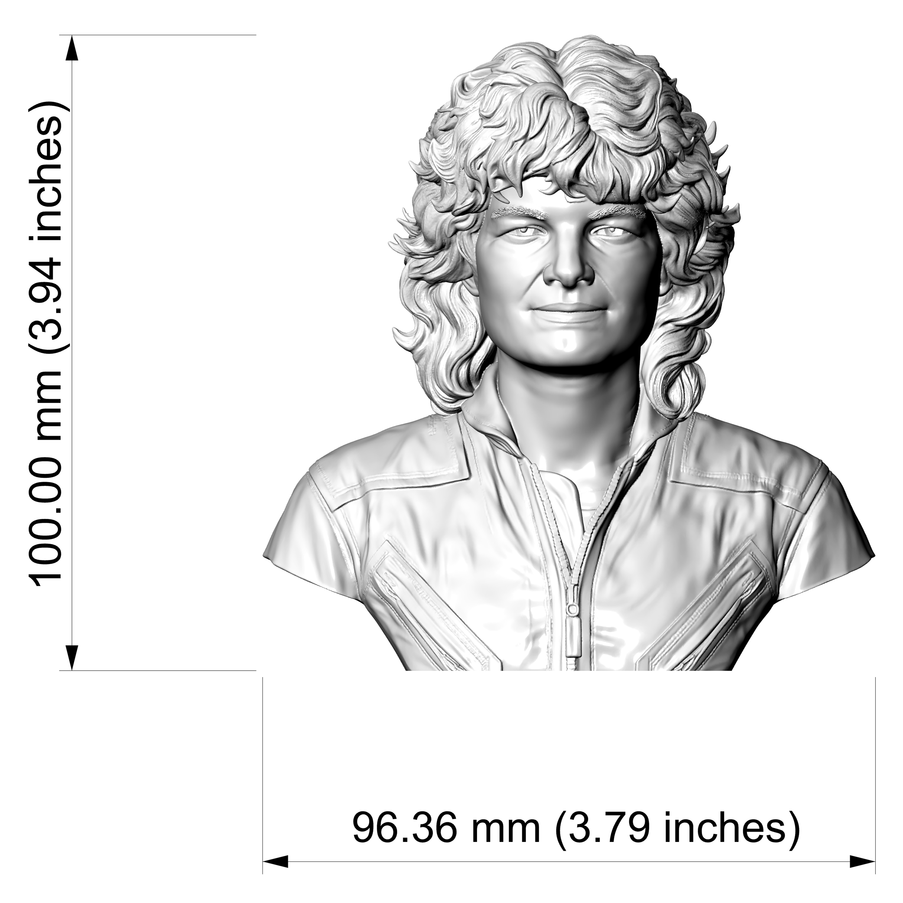 Sally Ride US Astronaut Bust 3D Model