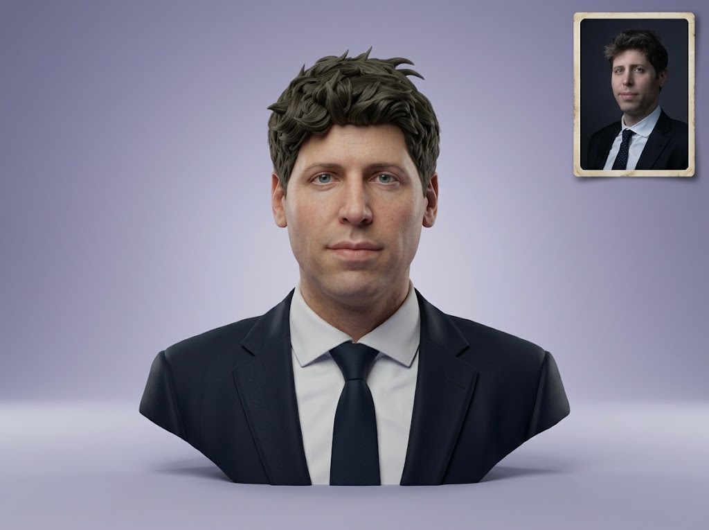 Sam Altman Portrait Bust 3D Printable 3D Model
