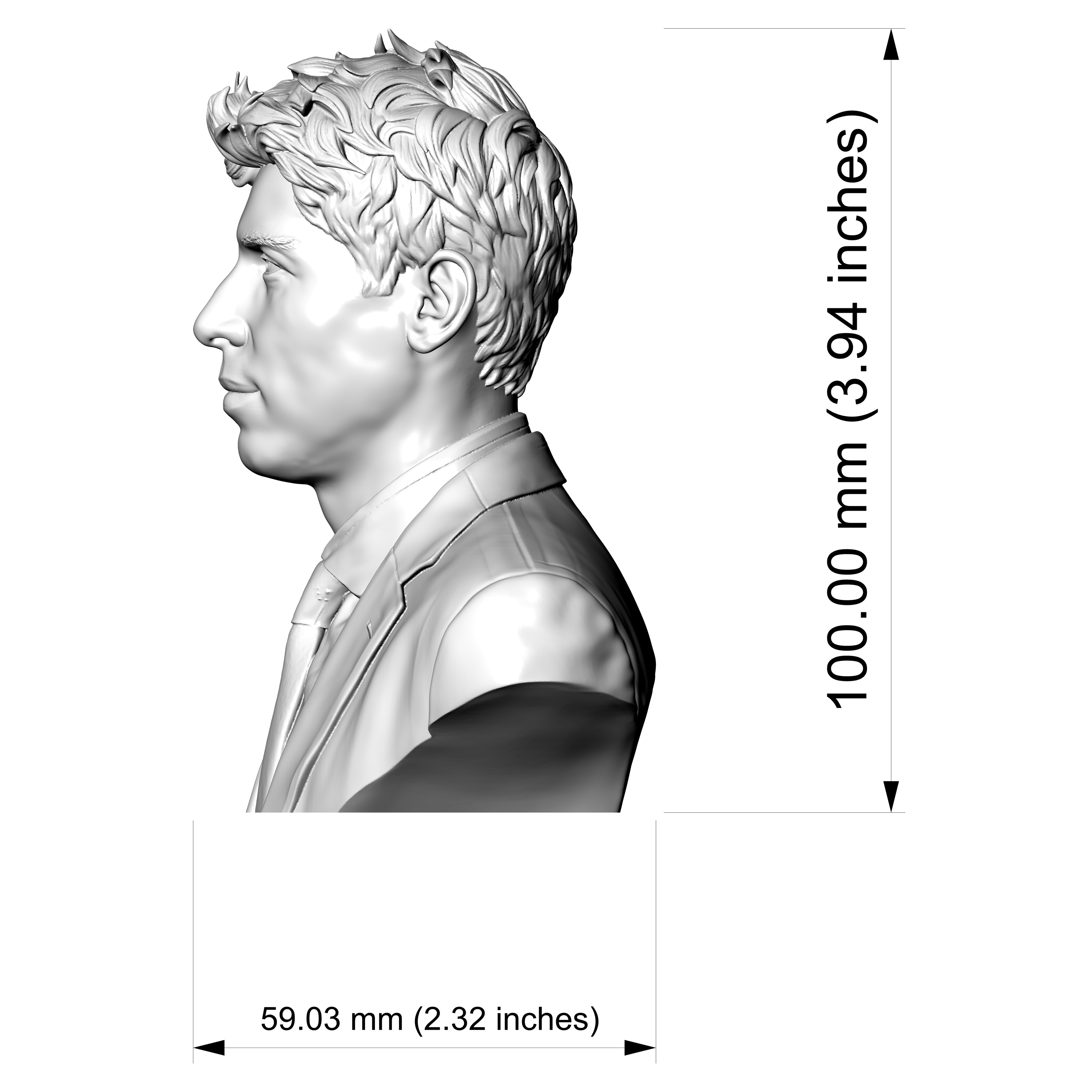 Sam Altman Portrait Bust 3D Printable 3D Model