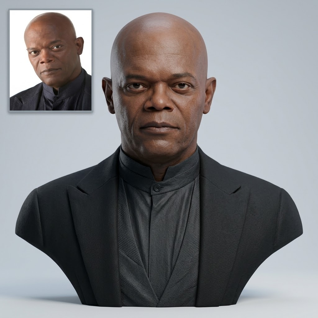Samuel L. Jackson 3D Printable Bust 3D Model