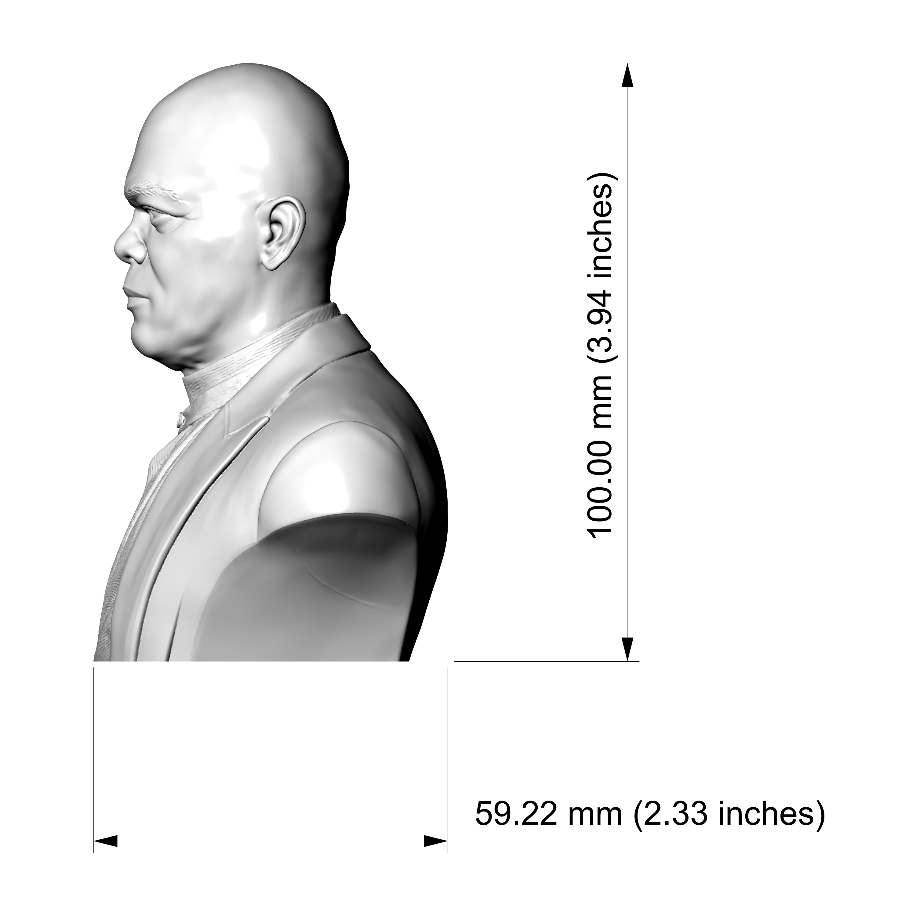 Samuel L. Jackson 3D Printable Bust 3D Model