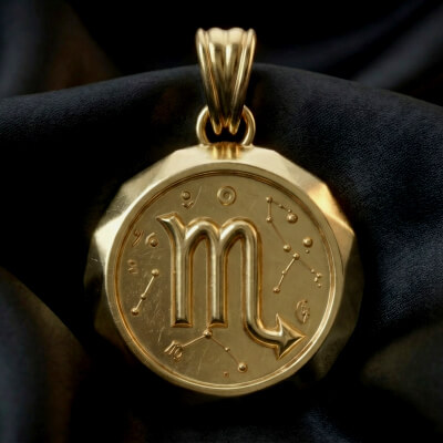 Scorpio “Faceted Zodiac MedallionPendant