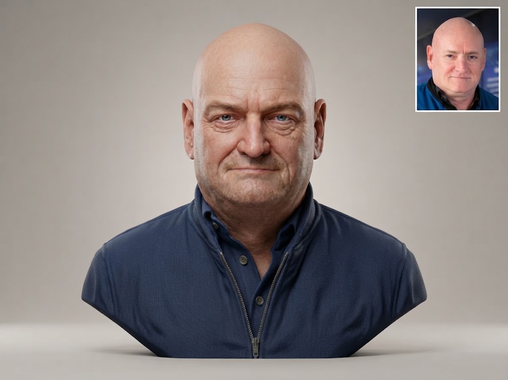 Scott Kelly US Astronaut Bust 3D Model