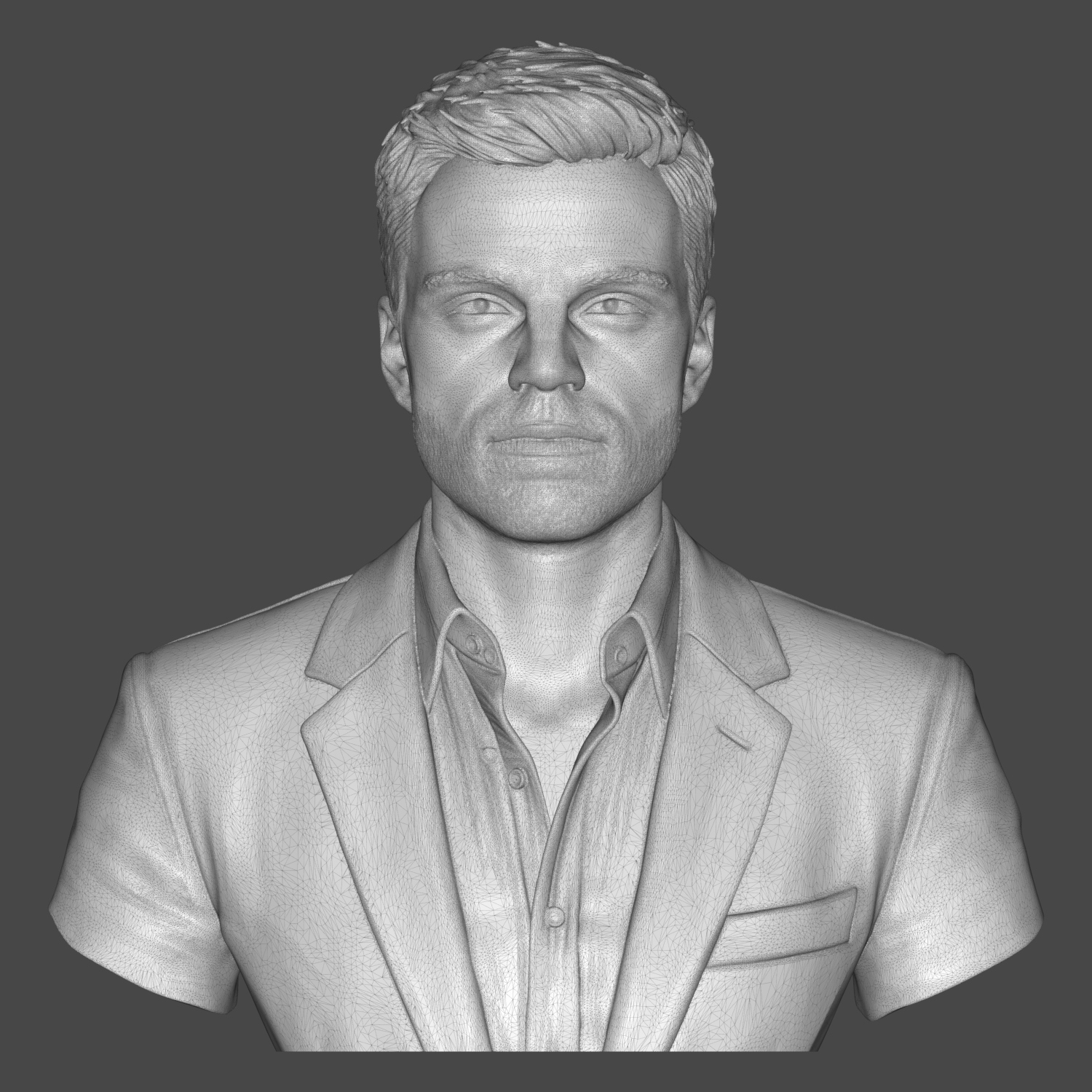Sebastian Stan Bucky Barnes Suit 3D Printable Bust 3D Model