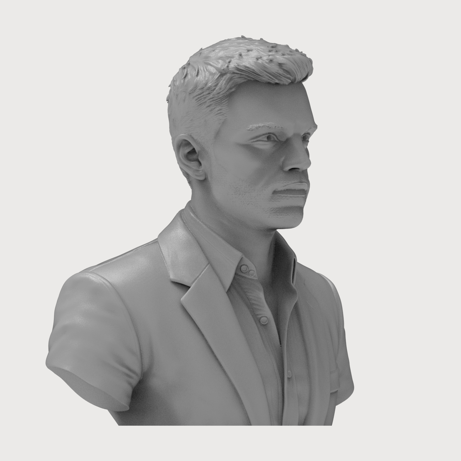 Sebastian Stan Bucky Barnes Suit 3D Printable Bust 3D Model