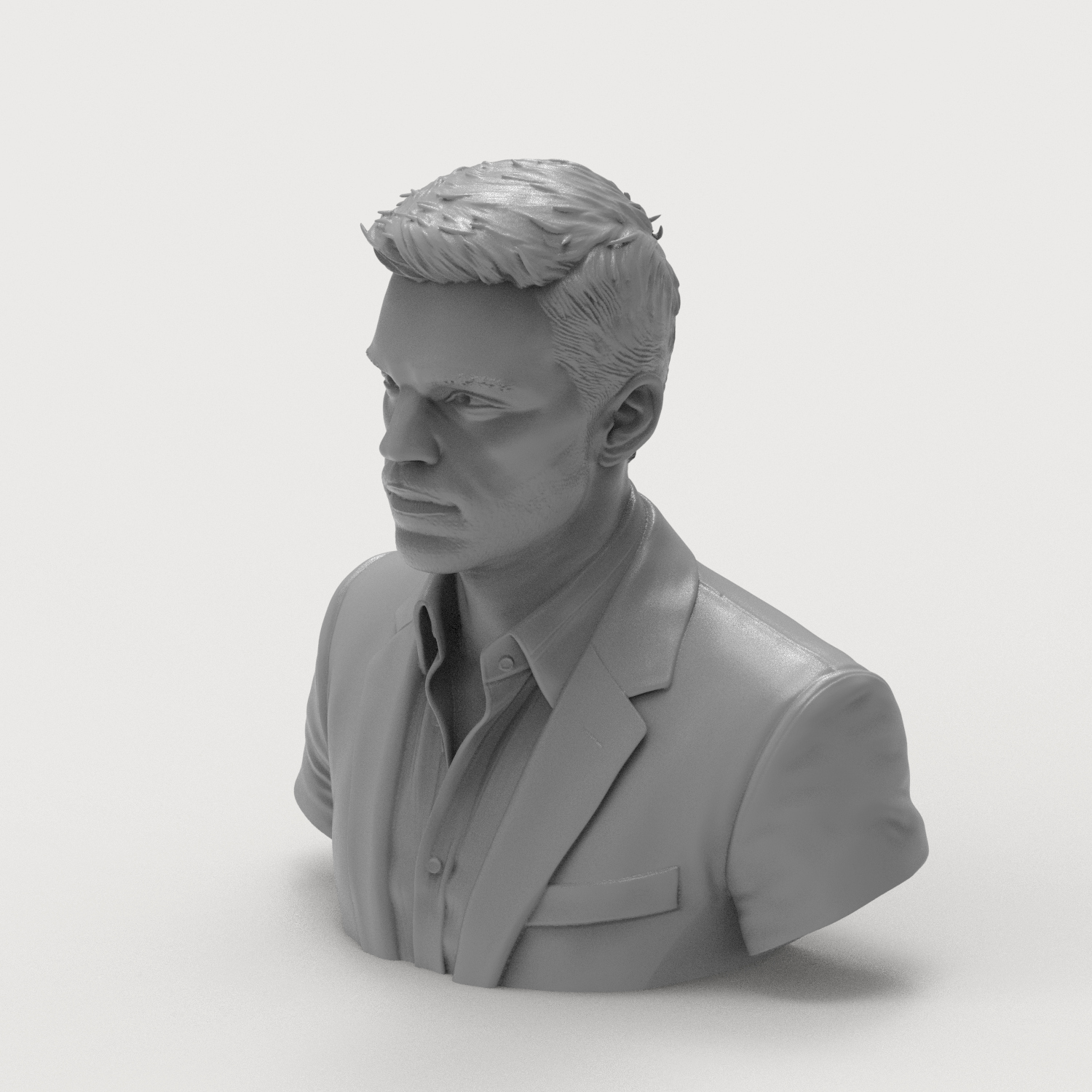 Sebastian Stan Bucky Barnes Suit 3D Printable Bust 3D Model
