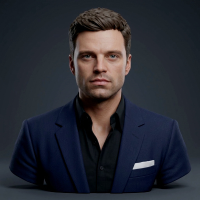 Sebastian Stan Bucky Barnes Suit 3D Printable Bust