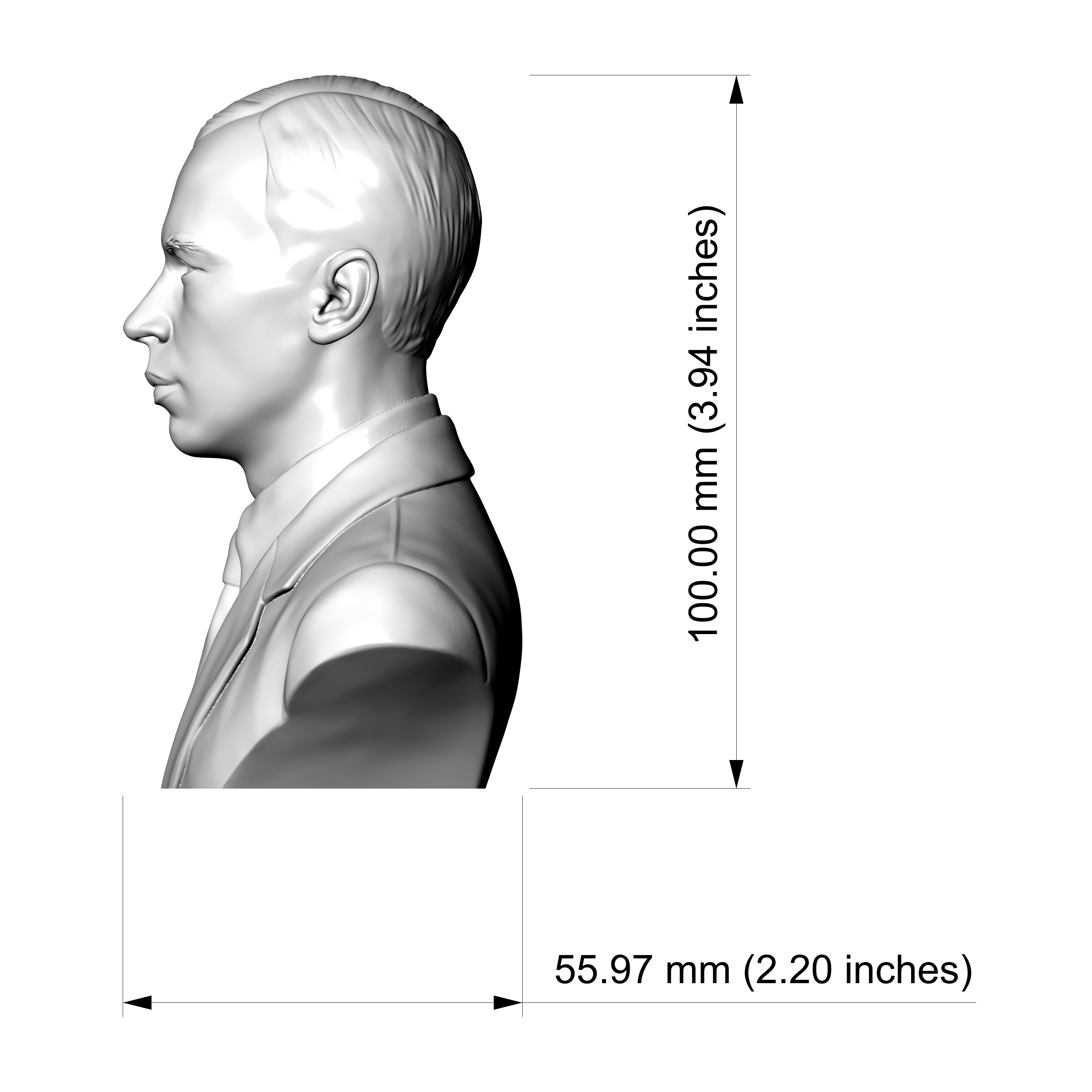 Sergei Prokofiev 3D Printable Bust 3D Model