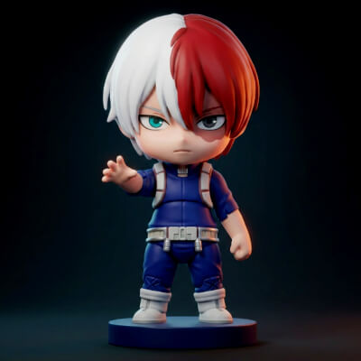 Shoto Todoroki Chibi 3D Printable Figurine Anime