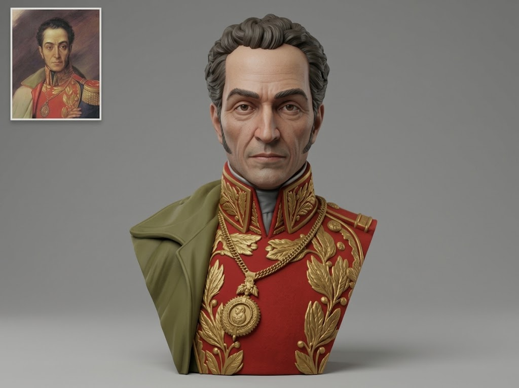 Sim&oacuten Bol&iacutevar 3D Printable Bust 3D Model