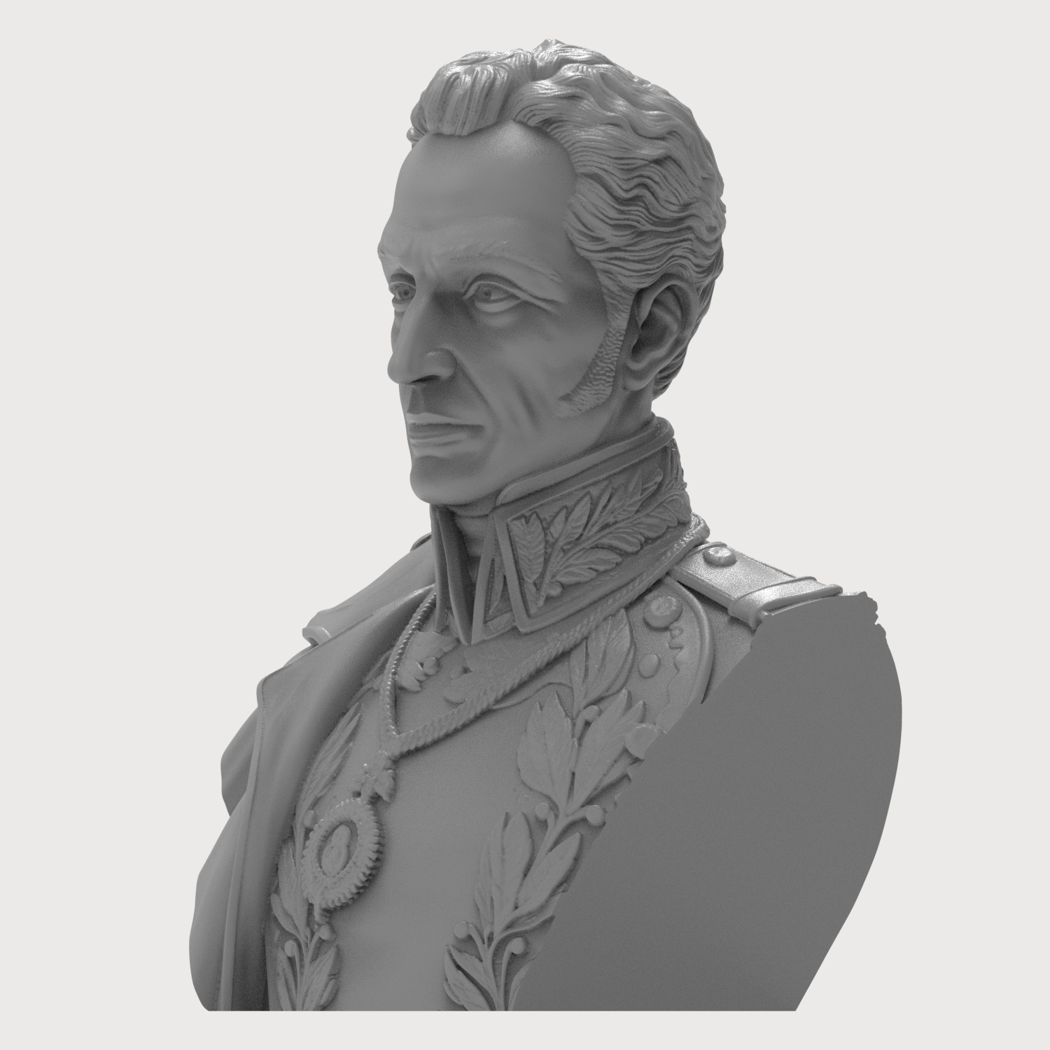 Sim&oacuten Bol&iacutevar 3D Printable Bust 3D Model