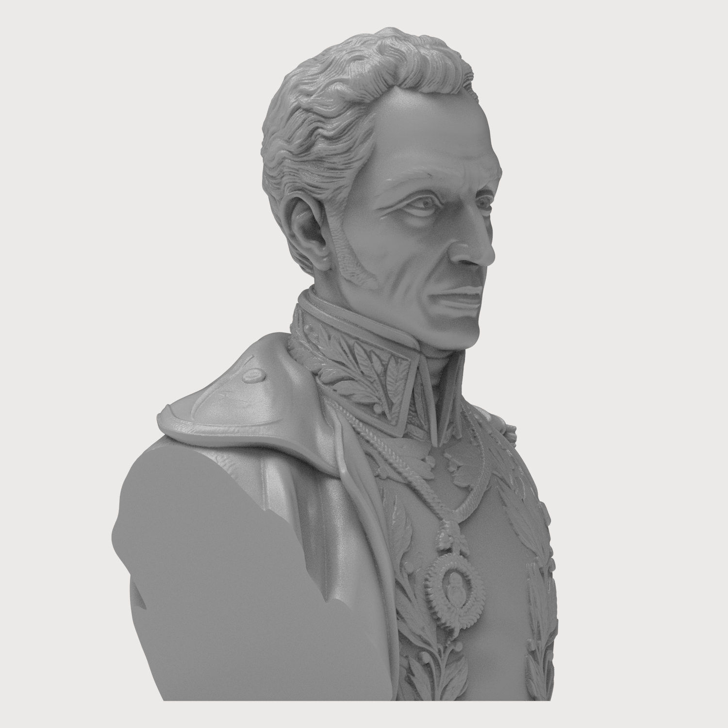 Sim&oacuten Bol&iacutevar 3D Printable Bust 3D Model