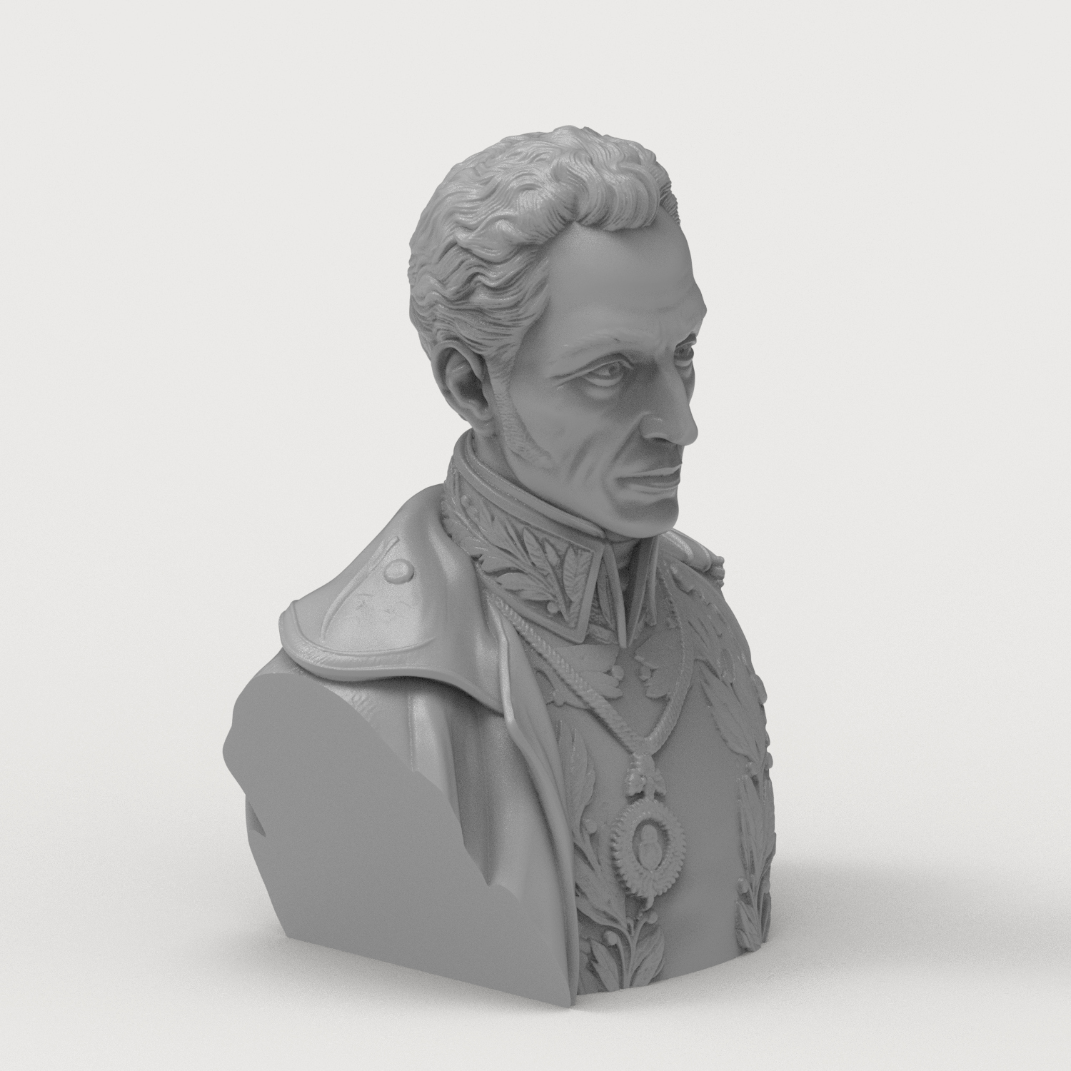 Simón Bolívar 3D Printable Bust 3D Model