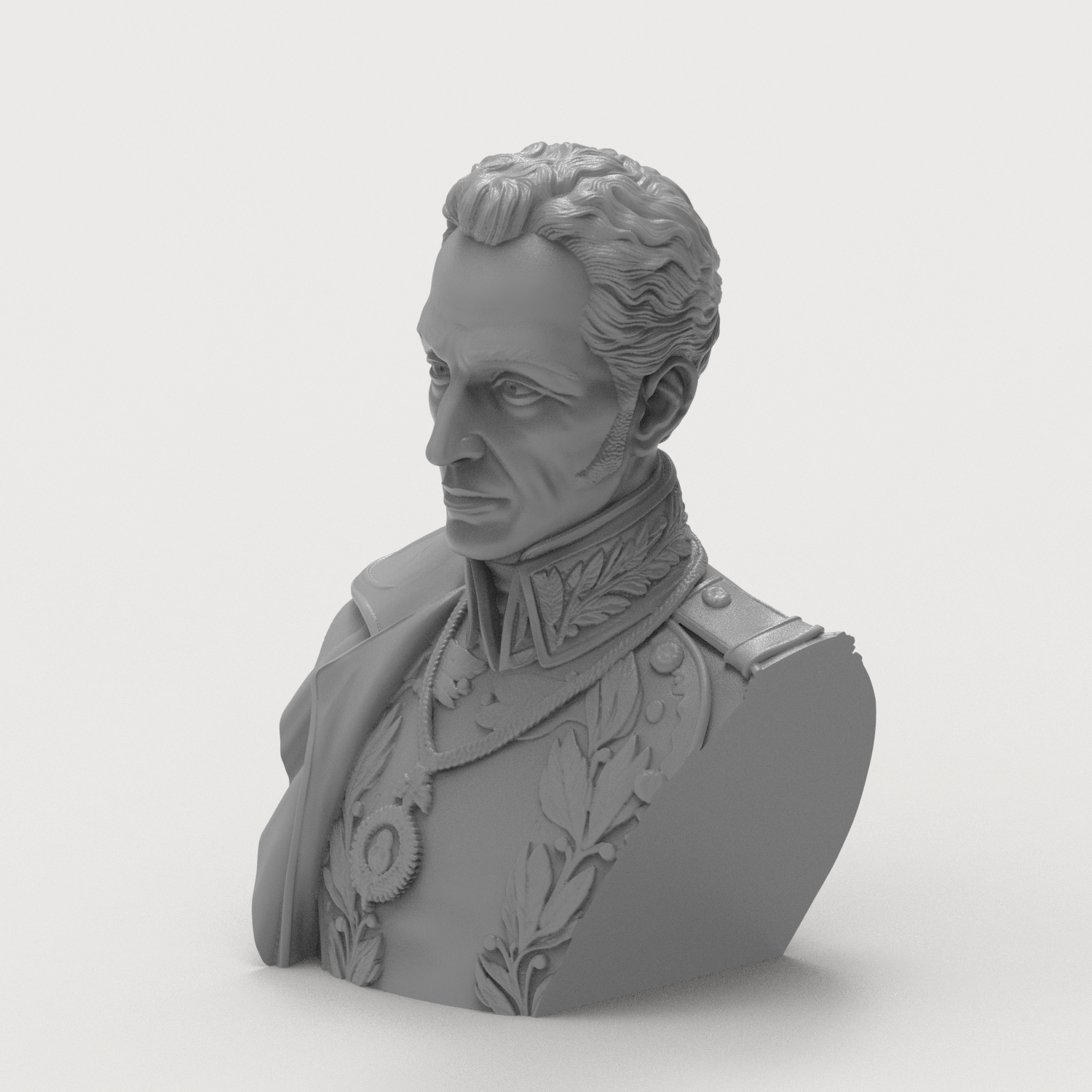Sim&oacuten Bol&iacutevar 3D Printable Bust 3D Model