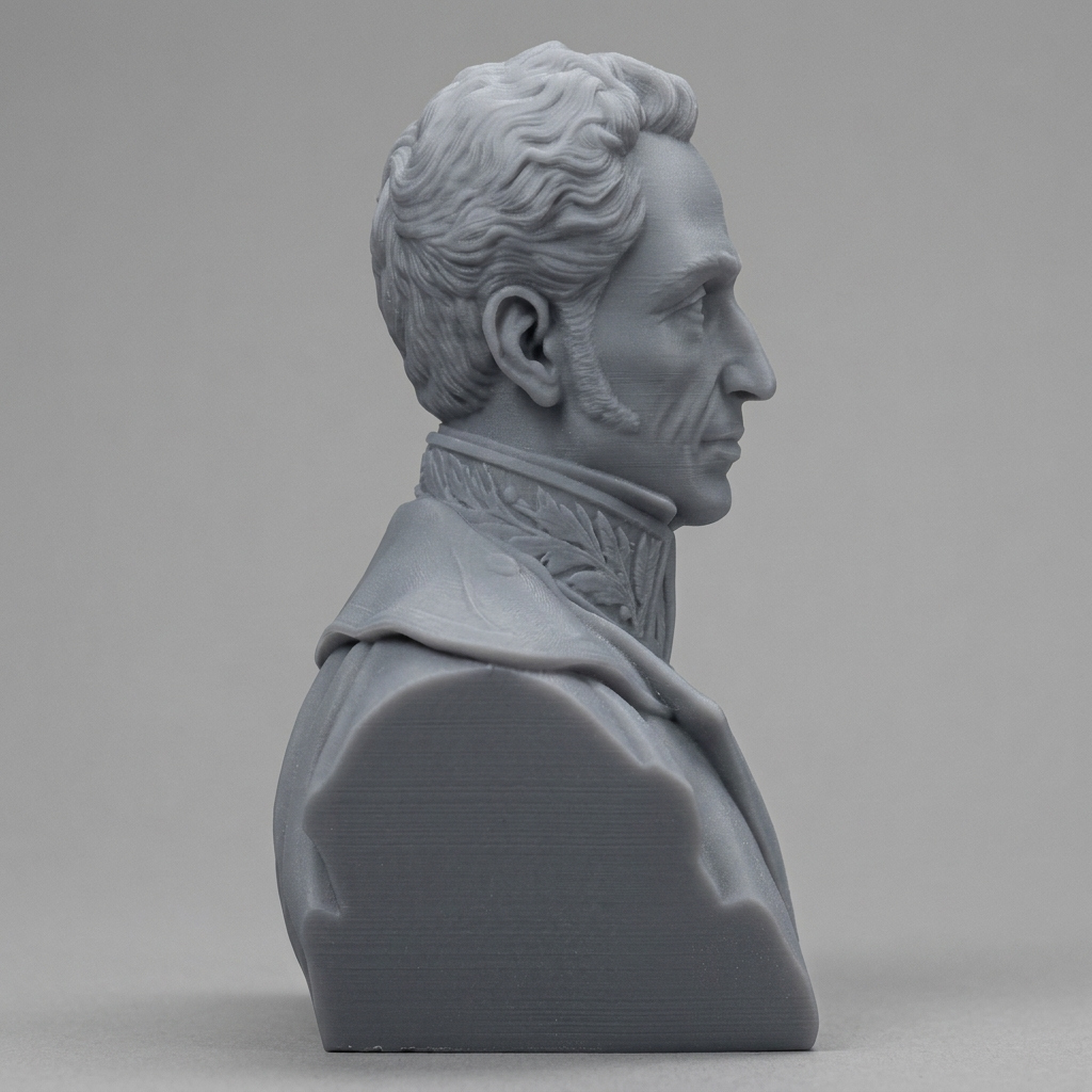 Simón Bolívar 3D Printable Bust 3D Model