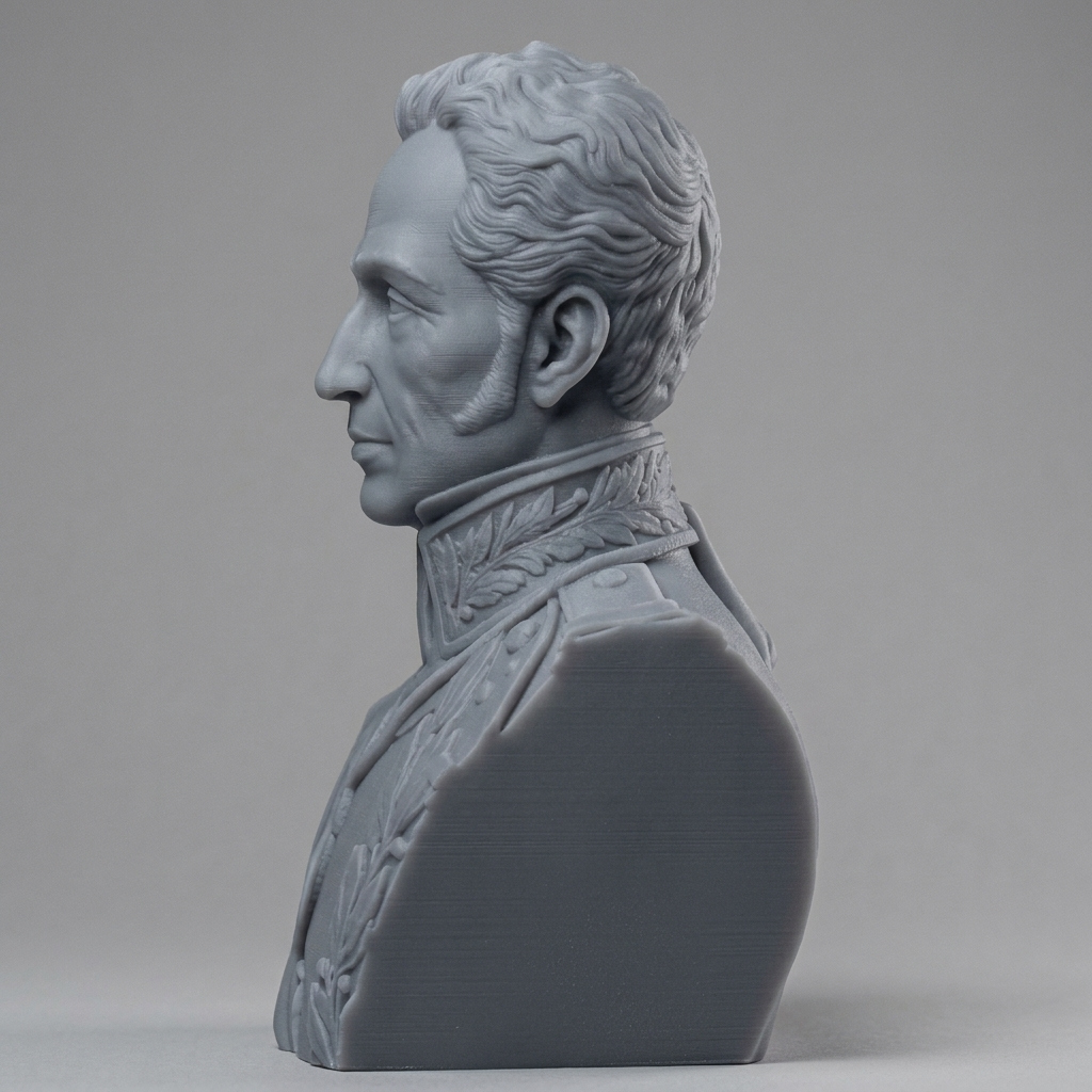 Simón Bolívar 3D Printable Bust 3D Model