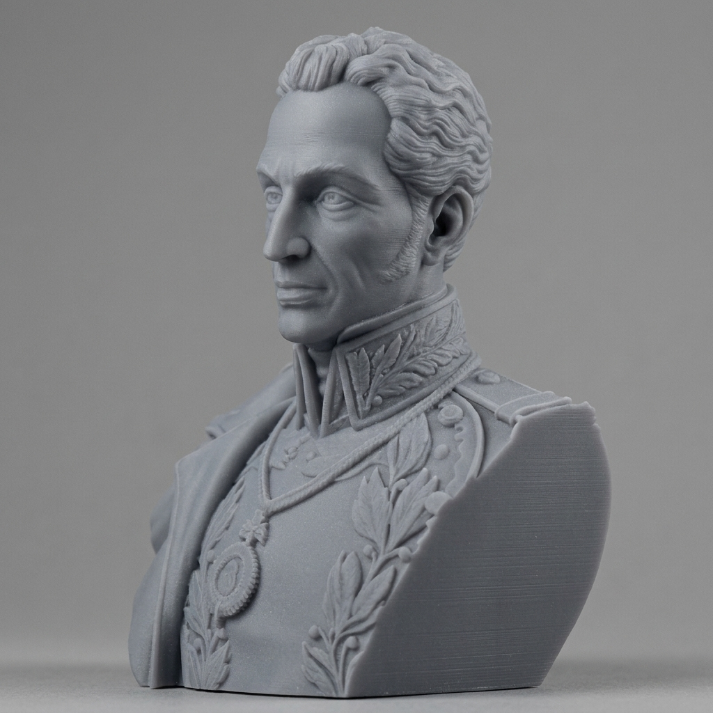Sim&oacuten Bol&iacutevar 3D Printable Bust 3D Model