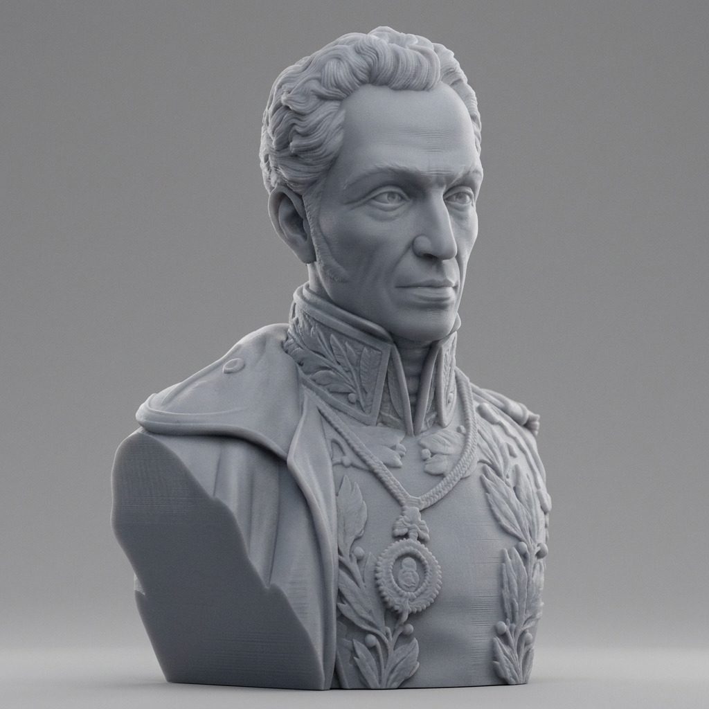 Simón Bolívar 3D Printable Bust 3D Model