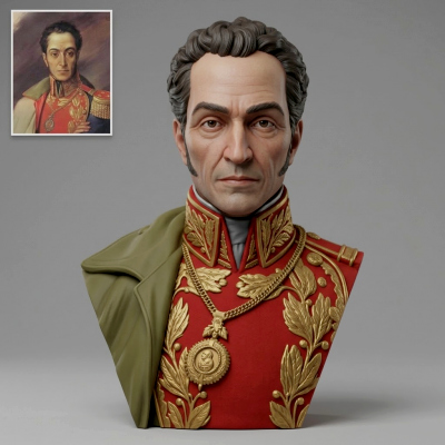 Sim&oacute;n Bol&iacute;var 3D Printable Bust