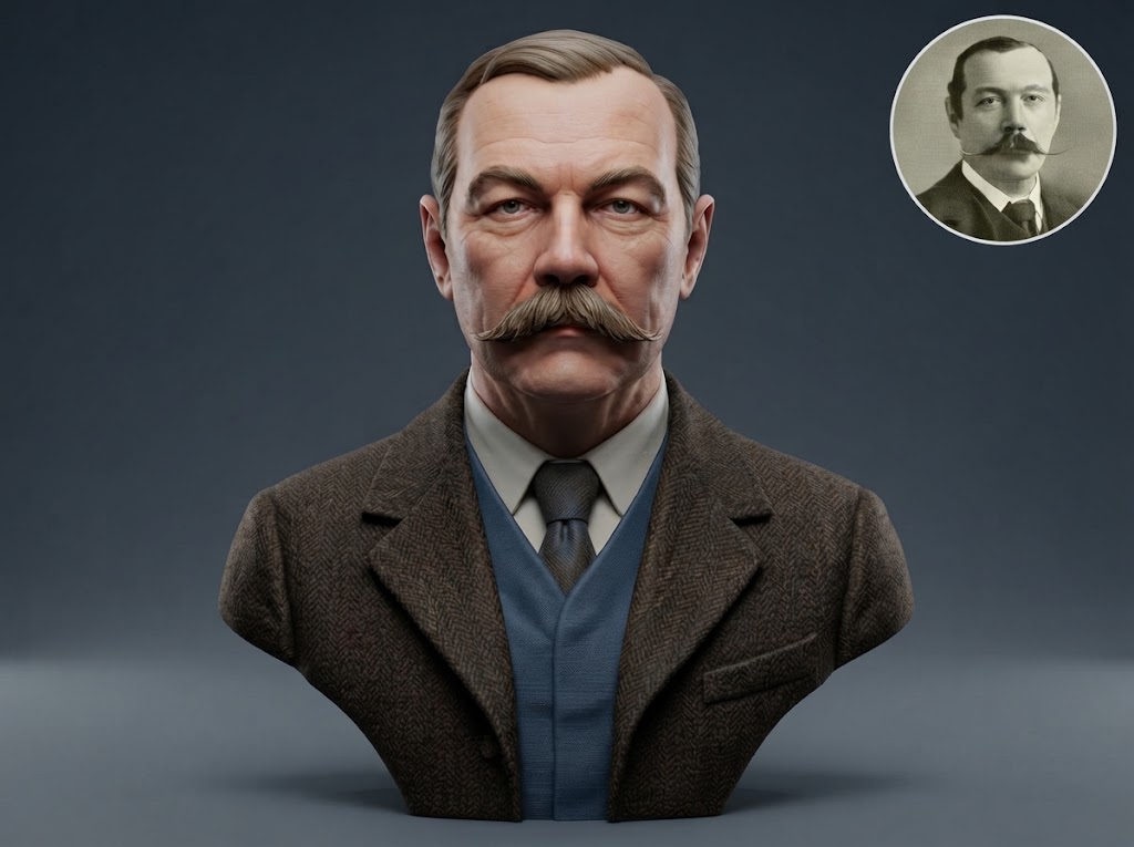 Sir Arthur Conan Doyle 3D Printable Bust 3D Model
