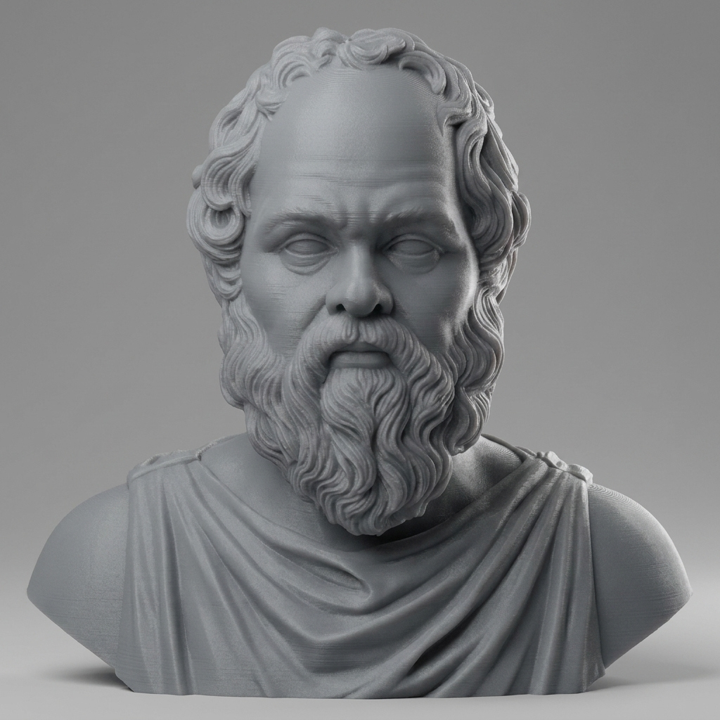 Socrates Greek Philosopher Bust 3D Model