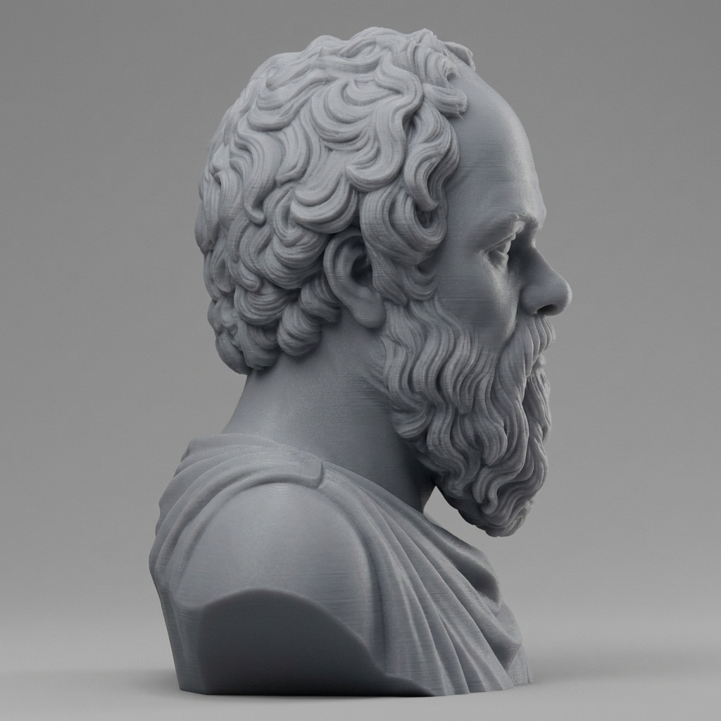Socrates Greek Philosopher Bust 3D Model