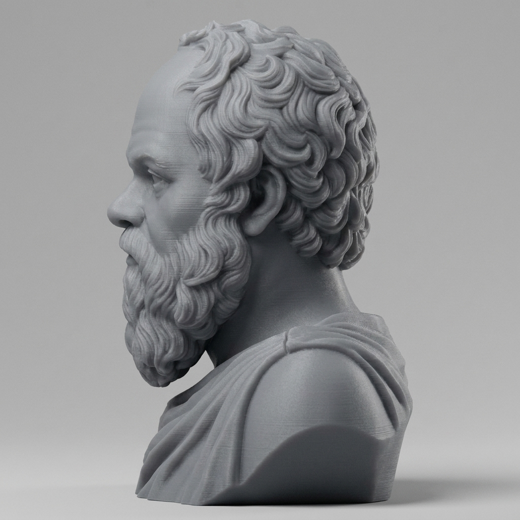 Socrates Greek Philosopher Bust 3D Model