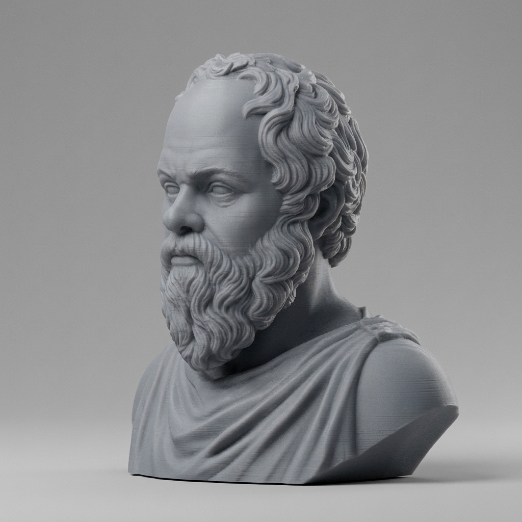Socrates Greek Philosopher Bust 3D Model