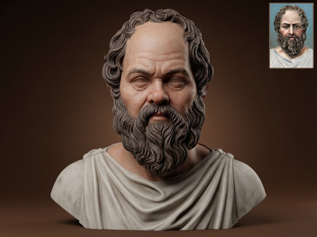 Socrates Greek Philosopher Bust 3D Model